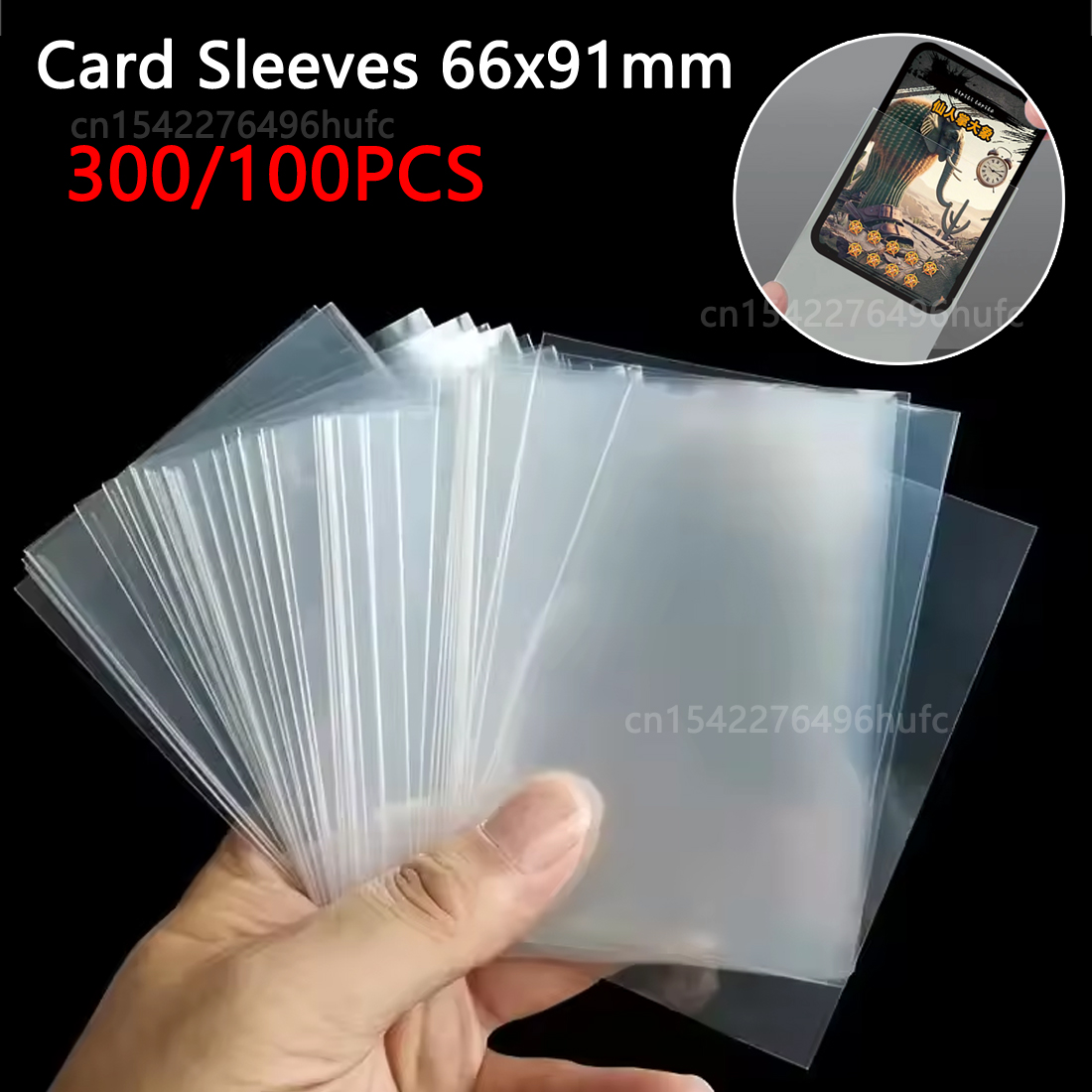300/100Pcs 66*91mm Card Sleeve - огляд і ціна Card Sleeves Protector