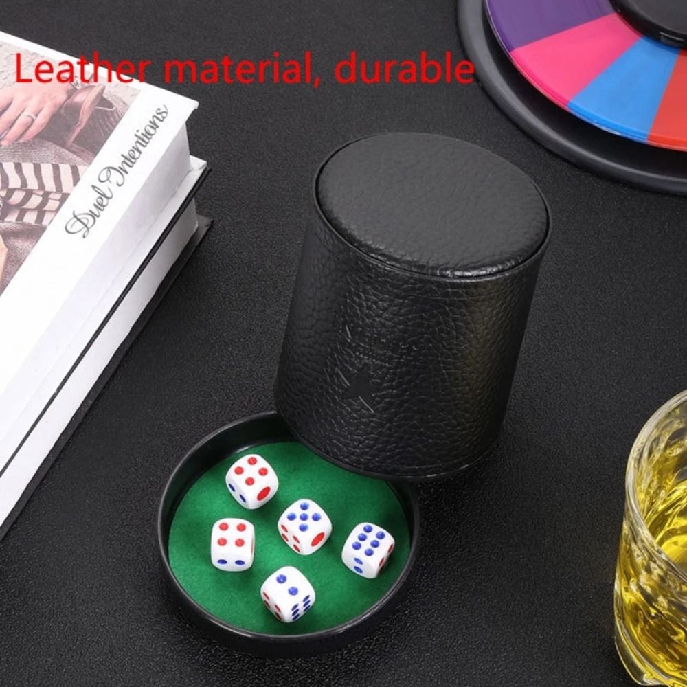 Green Red Leather Dice Cup wit - огляд і ціна Board Game Yahtzee