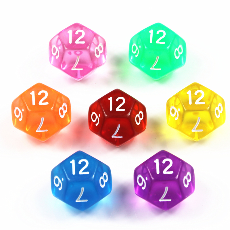10Pcs 12 Sided Transparent Col - огляд і ціна Board Game Digital