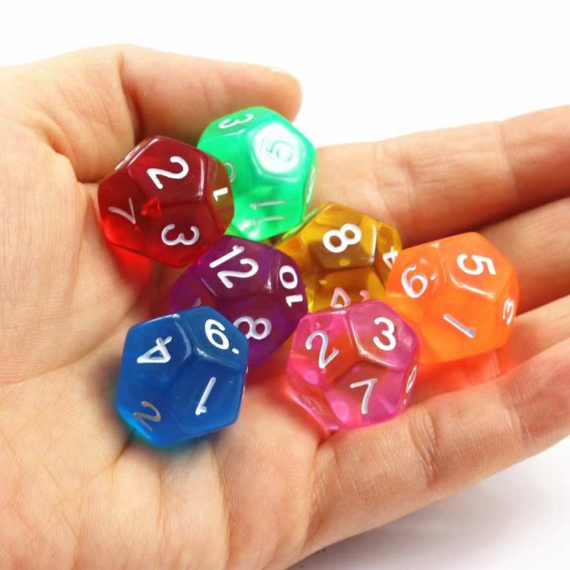 10Pcs 12 Sided Transparent Col - огляд і ціна Board Game Digital