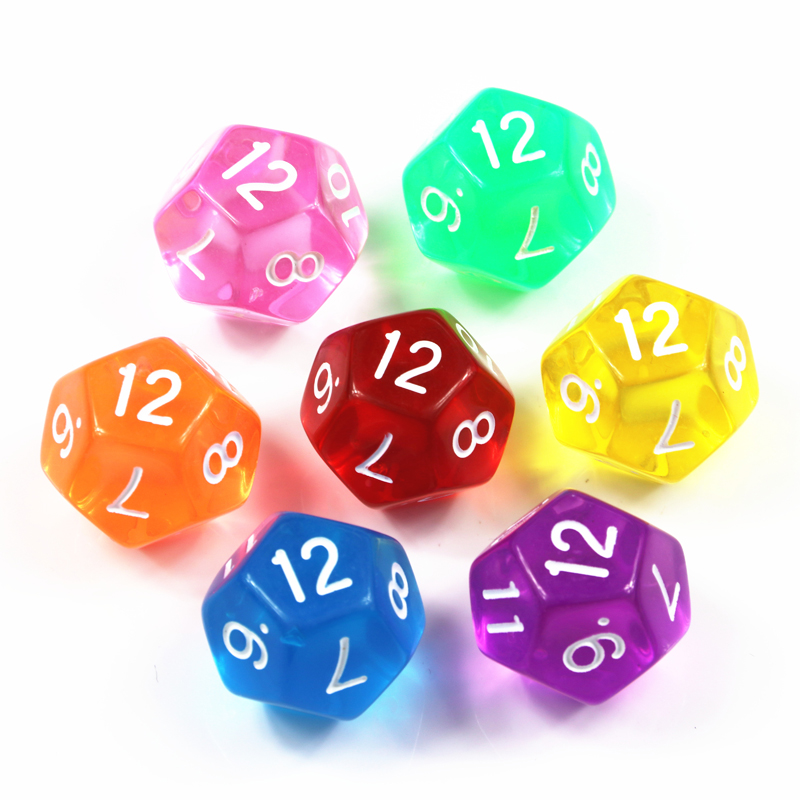 10Pcs 12 Sided Transparent Col - огляд і ціна Board Game Digital